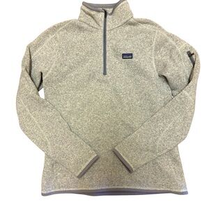 PATAGONIA Better Sweater 1/4 Zip Polar Fleece Lined Long Sleeve Pullover Oatmeal